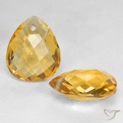 7.20 ct natürliche Mittel-Dunkelgold Citrin-Edelsteine, Birnenform, VVS-VS