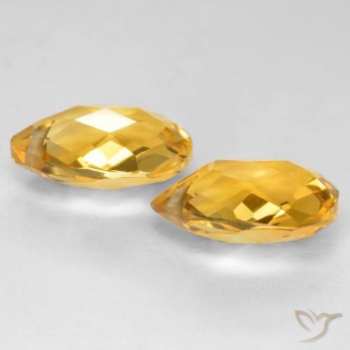 7.20 ct natürliche Mittel-Dunkelgold Citrin-Edelsteine, Birnenform, VVS-VS