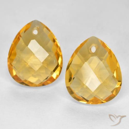 7.38ctw Natürlicher Dunkelgolden Citrin, Birnenform, VVS-VS