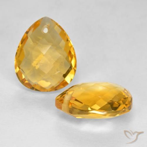 7.38 ct natürliche Dunkelgolden Citrin-Edelsteine, Birnenform, VVS-VS