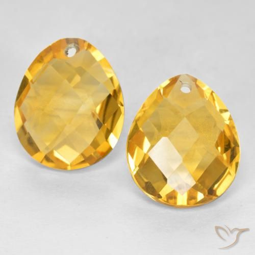7.09ctw Natürlicher Tiefes Goldorange Citrin, Birnenform, VVS-VS, Photo A