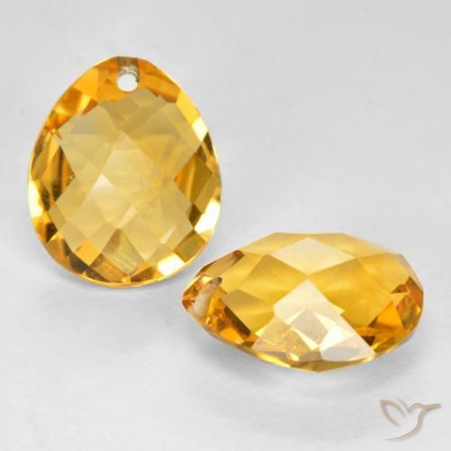 7.09 ct natürliche Tiefes Goldorange Citrin-Edelsteine, Birnenform, VVS-VS