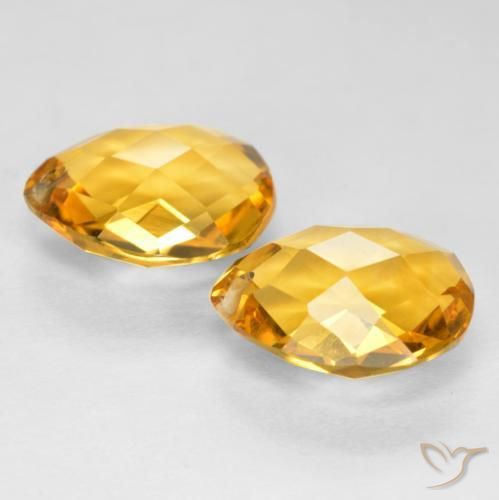 7.09 ct natürliche Tiefes Goldorange Citrin-Edelsteine, Birnenform, VVS-VS