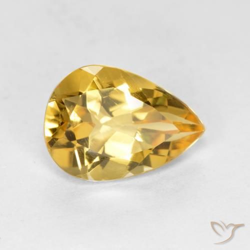 9,17 ctw natürlicher gold-orange Citrin, Birnenform, VVS-VS