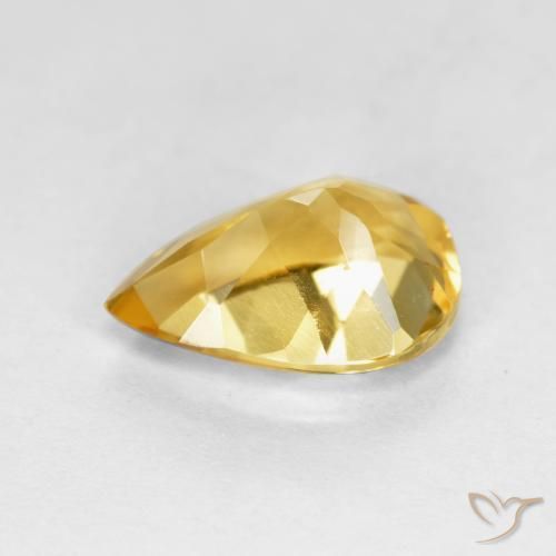 9,17 ctw natürlicher gold-orange Citrin, Birnenform, VVS-VS