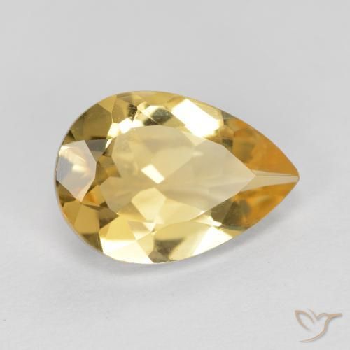 9,17 ctw natürlicher Mittelgold Citrin, Birnenform, VVS-VS