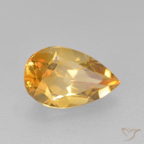 9,17 ctw natürlicher Mittel-Dunkelgold Citrin, Birnenform, VS