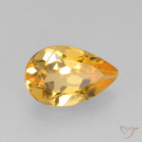 9,17 ctw natürlicher Mittel-Dunkelgold Citrin, Birnenform, VS