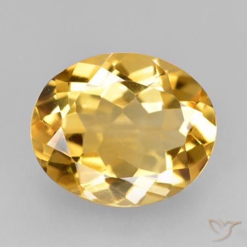 4.10ct Natürlicher Mittel-Dunkelgold Citrin, Oval, VVS