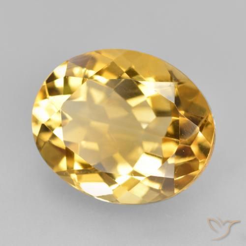 9,17 ctw natürlicher Mittel-Dunkelgold Citrin, Oval, VVS