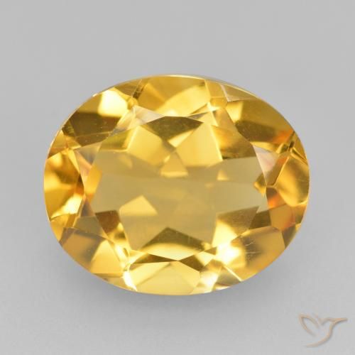 4.10ct Natürlicher Tiefes Goldorange Citrin, Oval, VVS-VS