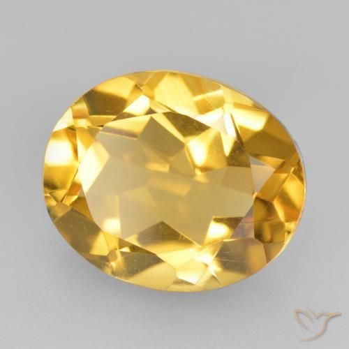 9,17 ctw natürlicher Tiefes Goldorange Citrin, Oval, VVS-VS