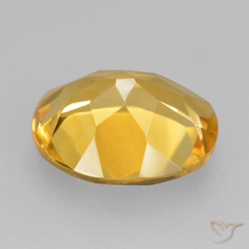 9,17 ctw natürlicher Tiefes Goldorange Citrin, Oval, VVS-VS