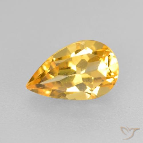 0.85ct Natürlicher Mittleres Gold Citrin, Birnenform, VS