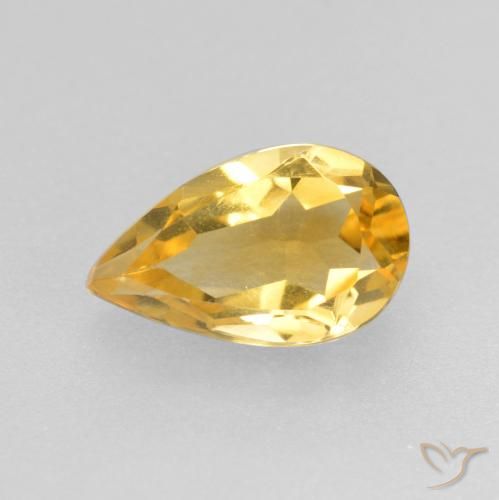 0.75ct Natürlicher Golden Citrin, Birnenform, VS
