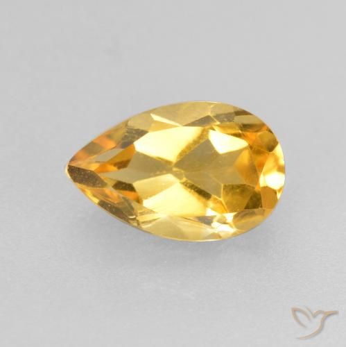 0.79ct Natürlicher Top-Gold Citrin, Birnenform, VS