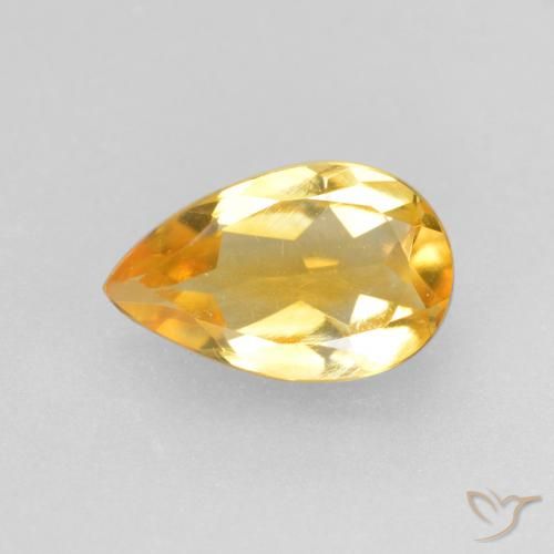 0.66ct Natürlicher Top-Gold Citrin, Birnenform, VS