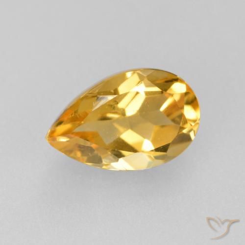 0.87ct Natürlicher Dunkelgolden Citrin, Birnenform, VS