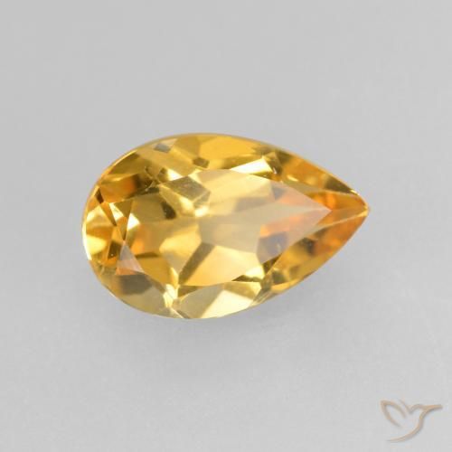 9,17 ctw natürlicher Dunkelgolden Citrin, Birnenform, VS