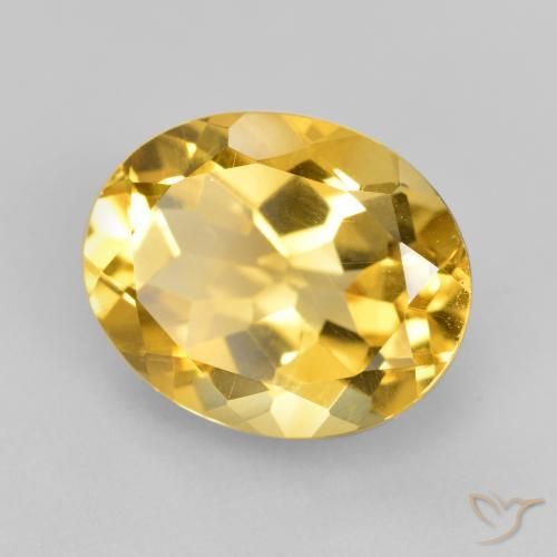 9,17 ctw natürlicher Golden Citrin, Oval, VVS-VS