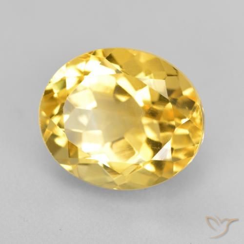 9,17 ctw natürlicher Golden Citrin, Oval, VVS-VS