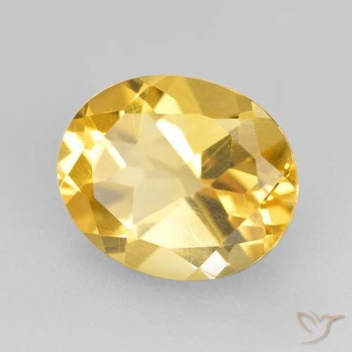 9,17 ctw natürlicher Golden Citrin, Oval, VVS-VS