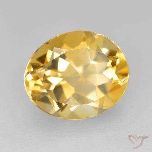 9,17 ctw natürlicher Golden Citrin, Oval, VVS-VS