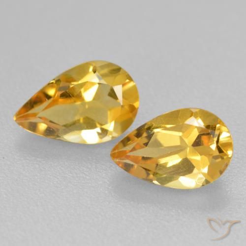 1.61ctw Natürlicher Tiefes Goldorange Citrin, Birnenform, VS