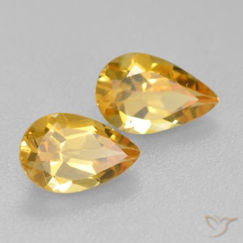 1.61 ct natürliche Tiefes Goldorange Citrin-Edelsteine, Birnenform, VS