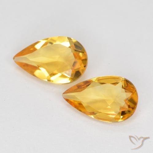 1.21ctw Natürlicher gold-orange Citrin, Birnenform, VS