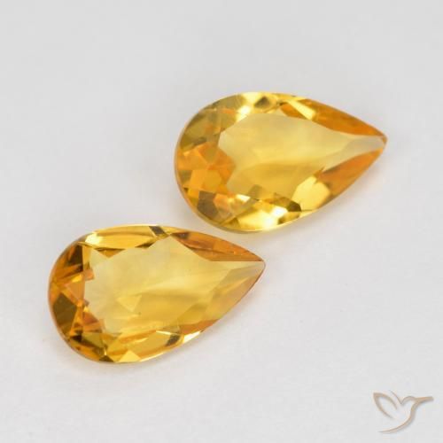 1.21 ct natürliche gold-orange Citrin-Edelsteine, Birnenform, VS