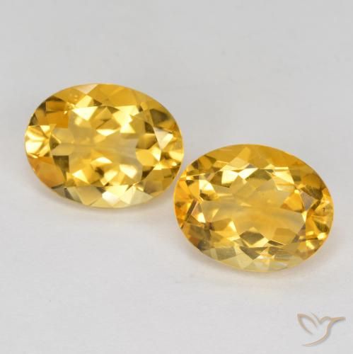 3.20ctw Natürlicher Tiefes Goldorange Citrin, Oval, VS