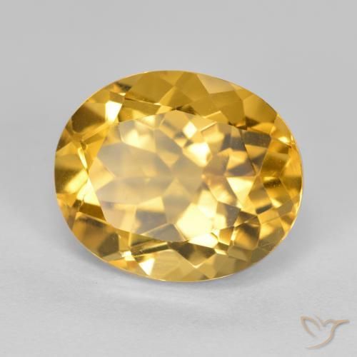 9,17 ctw natürlicher Golden Citrin, Oval, VVS-VS