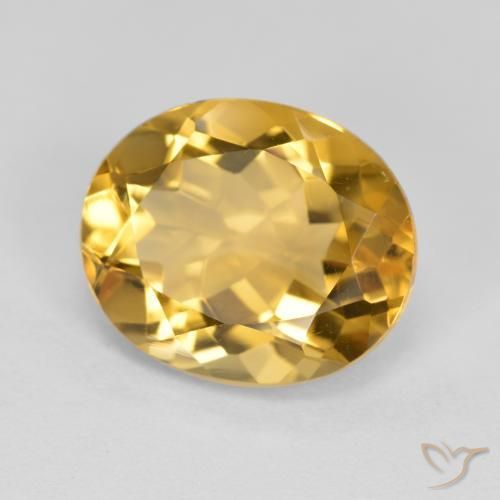 9,17 ctw natürlicher gold-orange Citrin, Oval, VVS-VS