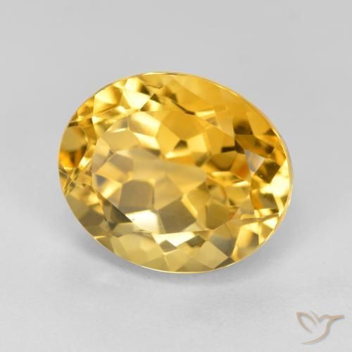 9,17 ctw natürlicher gold-orange Citrin, Oval, VVS-VS