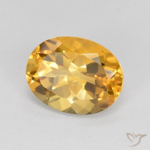 9,17 ctw natürlicher Tiefes Goldorange Citrin, Oval, VVS-VS
