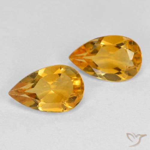 1.40ctw Natürlicher Dunkelorange-Gold Citrin, Birnenform, VS