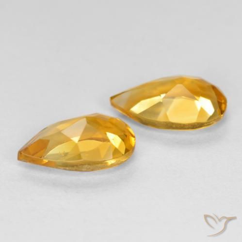 1.40 ct natürliche Dunkelorange-Gold Citrin-Edelsteine, Birnenform, VS