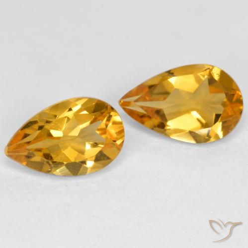 1.58ctw Natürlicher Tiefes Goldorange Citrin, Birnenform, VS