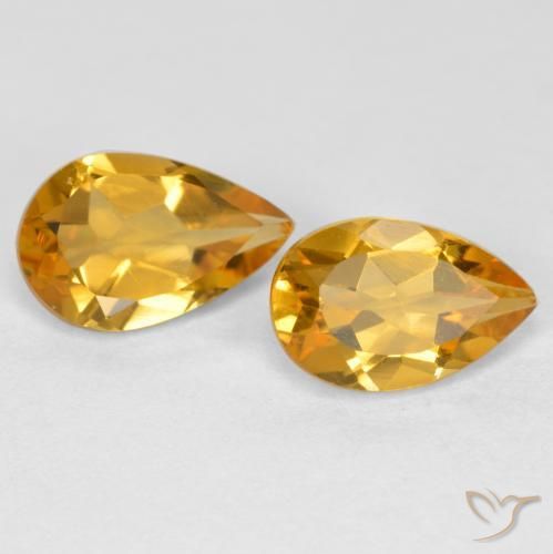 1.58 ct natürliche Tiefes Goldorange Citrin-Edelsteine, Birnenform, VS