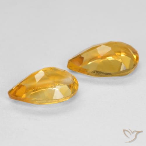 1.58 ct natürliche Tiefes Goldorange Citrin-Edelsteine, Birnenform, VS