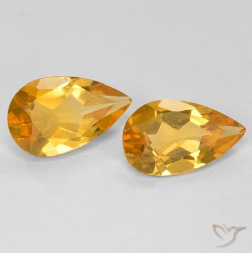 1.38 ct natürliche Dunkelgolden Citrin-Edelsteine, Birnenform, VS