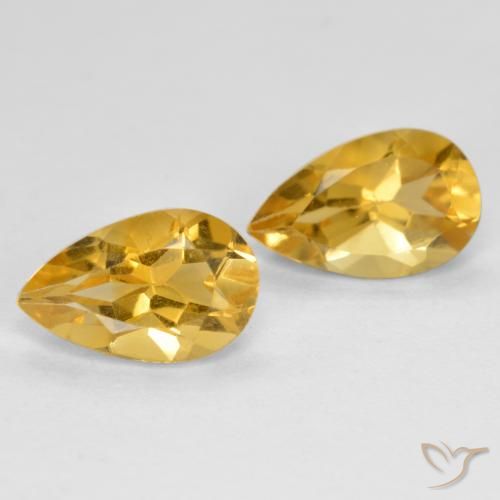 1.58ctw Natürlicher gold-orange Citrin, Birnenform, VS