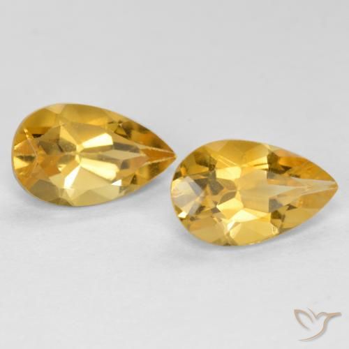 1.58 ct natürliche gold-orange Citrin-Edelsteine, Birnenform, VS