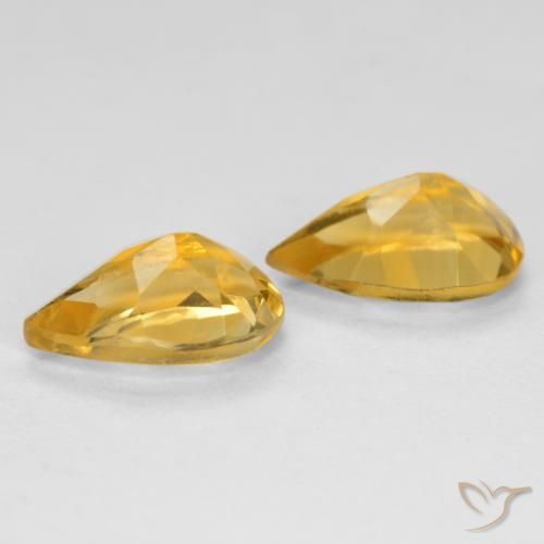 1.58 ct natürliche gold-orange Citrin-Edelsteine, Birnenform, VS