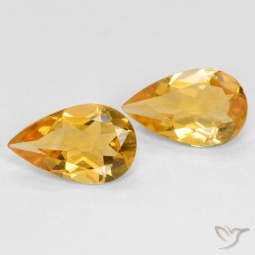 1.23ctw Natürlicher Mittel-Dunkelgold Citrin, Birnenform, VS