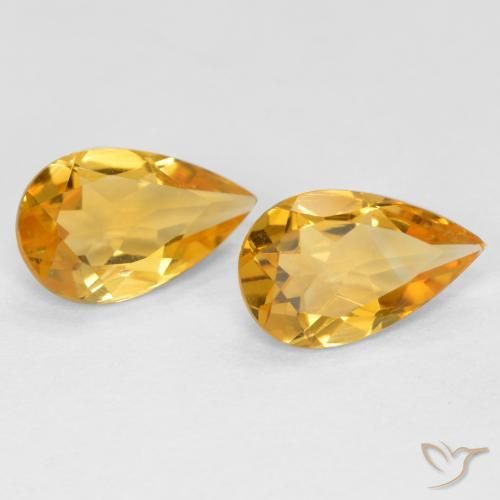 1.23 ct natürliche Mittel-Dunkelgold Citrin-Edelsteine, Birnenform, VS