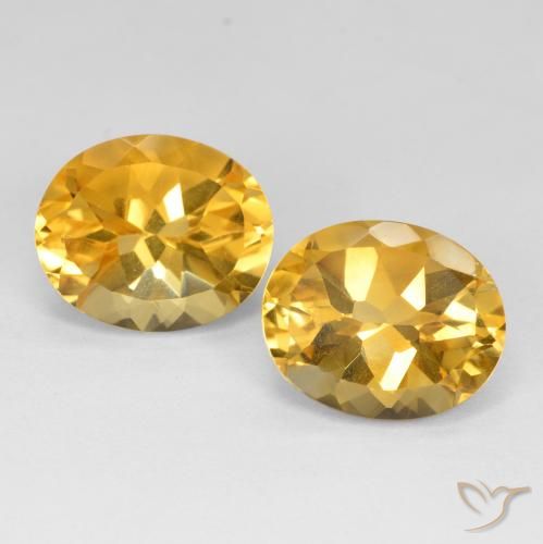10.21ctw Natürlicher Tiefes Goldorange Citrin, Oval, VVS-VS