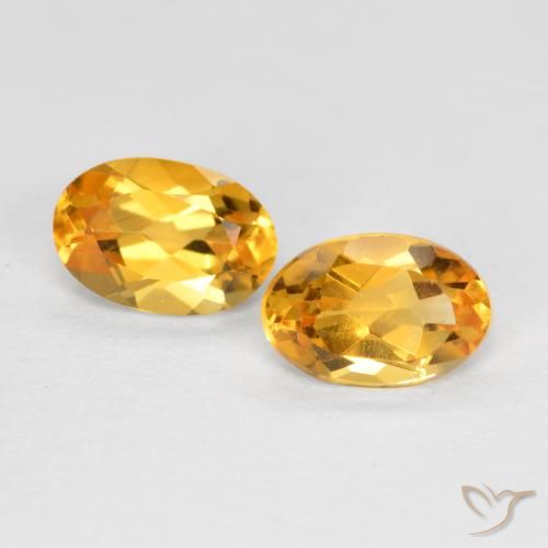 0.83ctw Natürlicher Mittel-Dunkelgold Citrin, Oval, VVS-VS