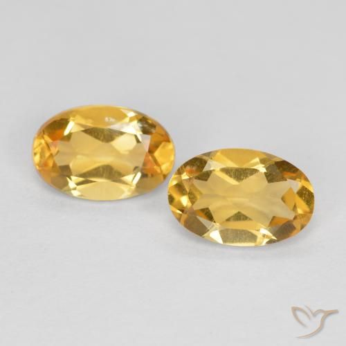 0.74ctw Natürlicher Mittelgold Citrin, Oval, VVS-VS